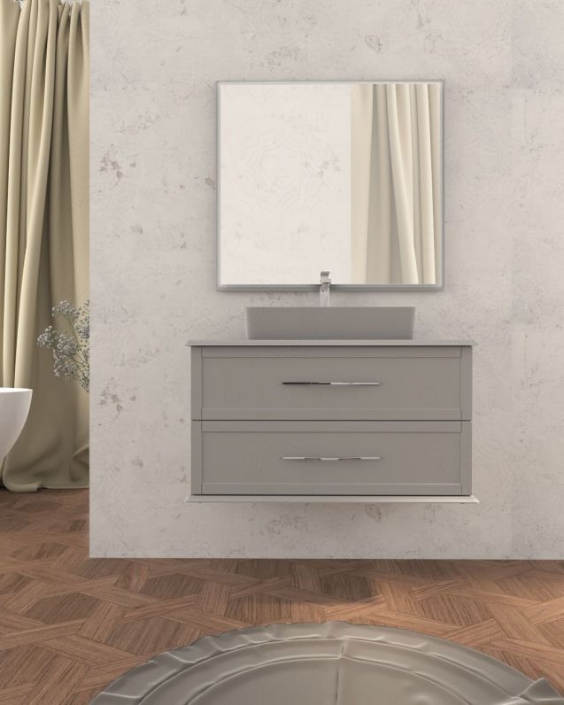 Mobile bagno sospeso 100 cm con cassetti e top - Alba