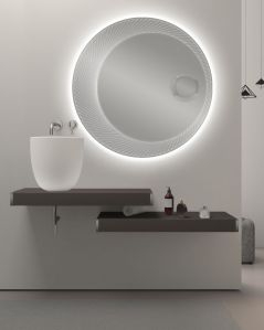 Mensolone bagno 90 cm completo di lavabo in resina e mensola