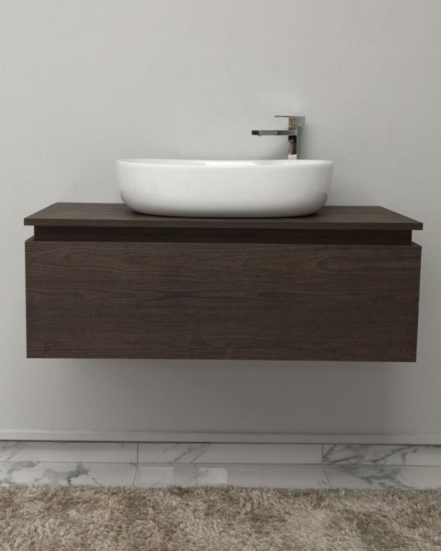 COMP. GIAVA 100CM C/TOP + LAV. APPOGGIO CERAMICA