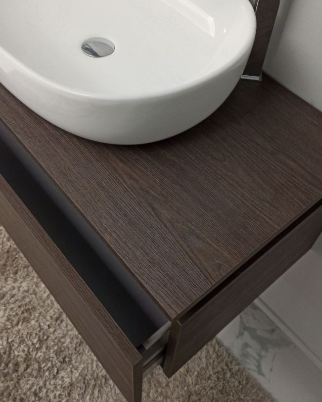 COMP. GIAVA 100CM C/TOP + LAV. APPOGGIO CERAMICA