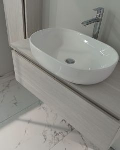 COMP. GIAVA 100CM C/TOP + LAV. APPOGGIO CERAMICA