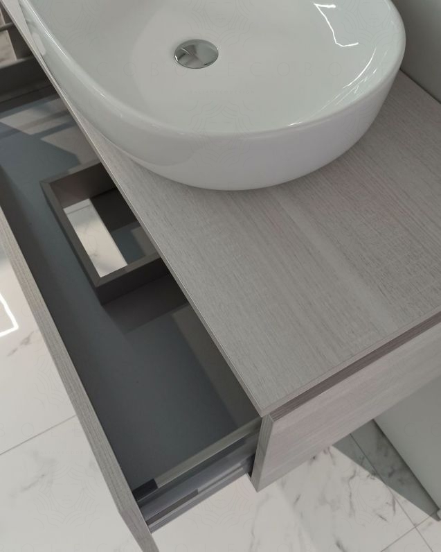 COMP. GIAVA 100CM C/TOP + LAV. APPOGGIO CERAMICA