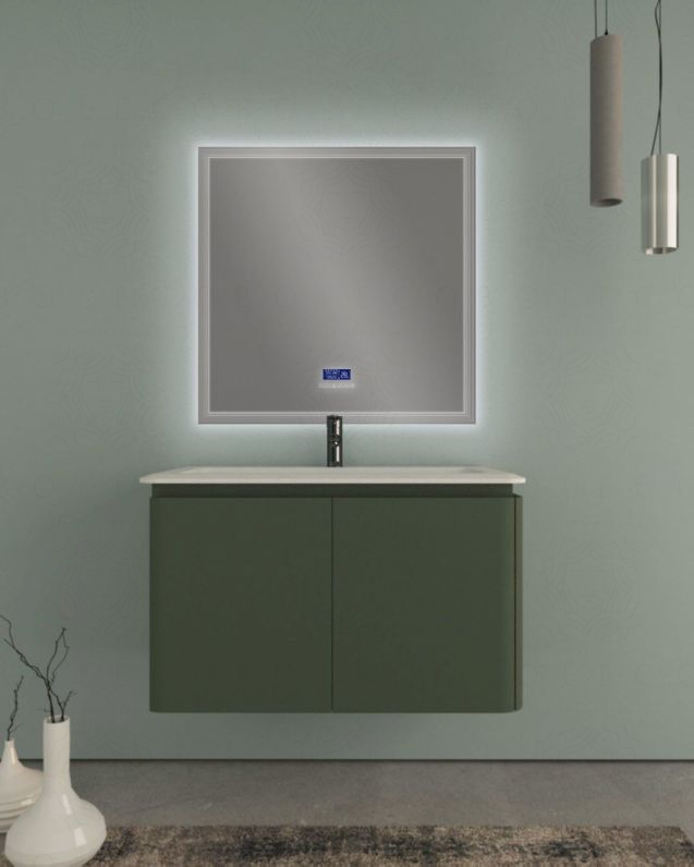 Mobile bagno sospeso 94 cm con cassetti e lavabo in resina - Mobile bagno sospeso 94 cm con cassetti e lavabo in resina -