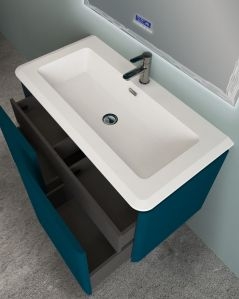 Mobile bagno sospeso Zoe 120 cm completo di specchio led