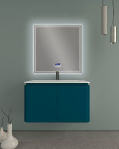 Mobile bagno sospeso 94 cm con cassetti e lavabo in resina -