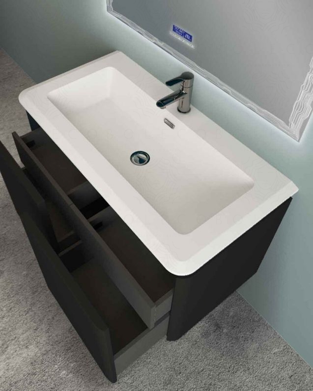 Mobile bagno sospeso Zoe 120 cm completo di specchio led Mobile bagno sospeso Zoe 120 cm completo di specchio led
