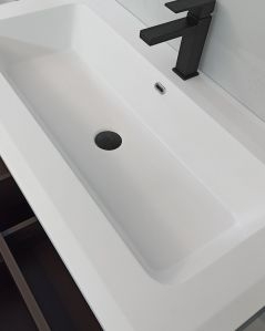 Mobile bagno sospeso 94 cm con cassetti e lavabo in resina -