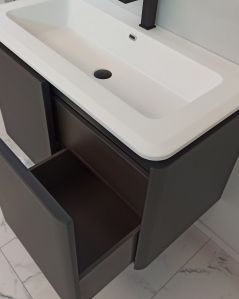 Mobile bagno sospeso 94 cm con cassetti e lavabo in resina -