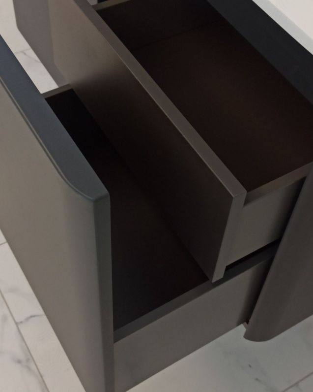 Mobile bagno sospeso 94 cm con cassetti e lavabo in resina - Mobile bagno sospeso 94 cm con cassetti e lavabo in resina -