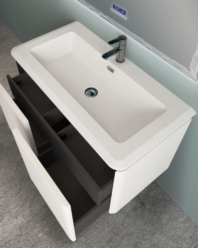 Mobile bagno sospeso Zoe 120 cm completo di specchio led Mobile bagno sospeso Zoe 120 cm completo di specchio led