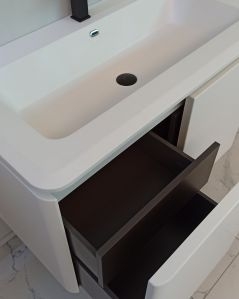 Mobile bagno sospeso 94 cm con cassetti e lavabo in resina -
