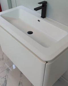 Mobile bagno sospeso 94 cm con cassetti e lavabo in resina -