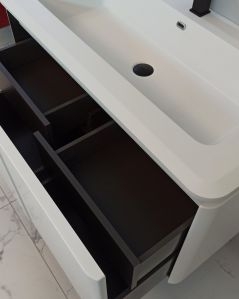 Mobile bagno sospeso 94 cm con cassetti e lavabo in resina -