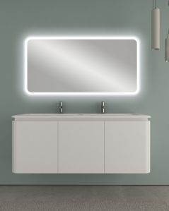 Mobile bagno sospeso 140 cm con cassetti e lavabo in resina -