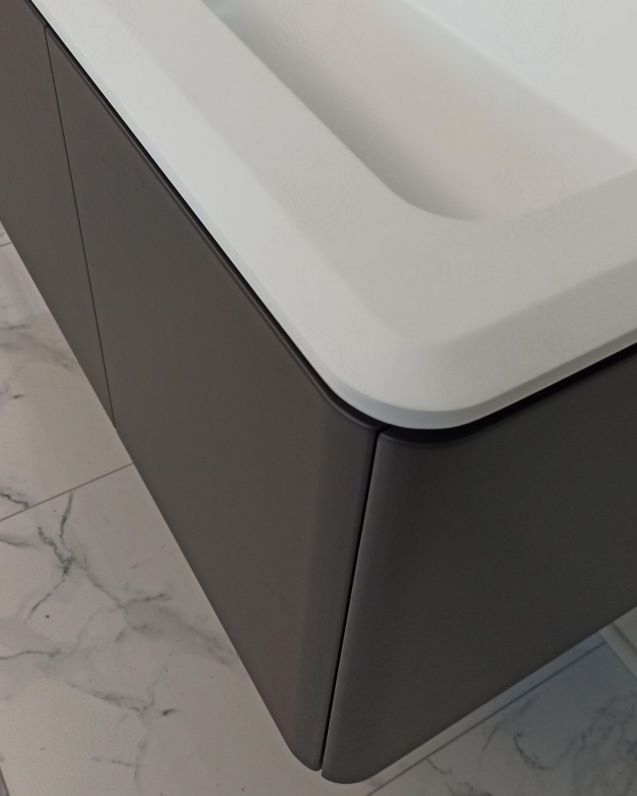 Mobile bagno sospeso 140 cm con cassetti e lavabo in resina -