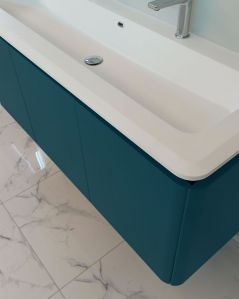 Mobile bagno sospeso 140 cm con cassetti e lavabo in resina -