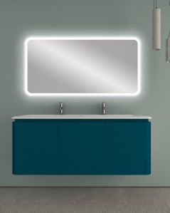 Mobile bagno sospeso 140 cm con cassetti e lavabo in resina -
