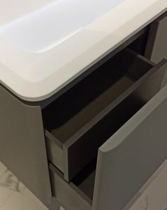 Mobile bagno sospeso 140 cm con cassetti e lavabo in resina -