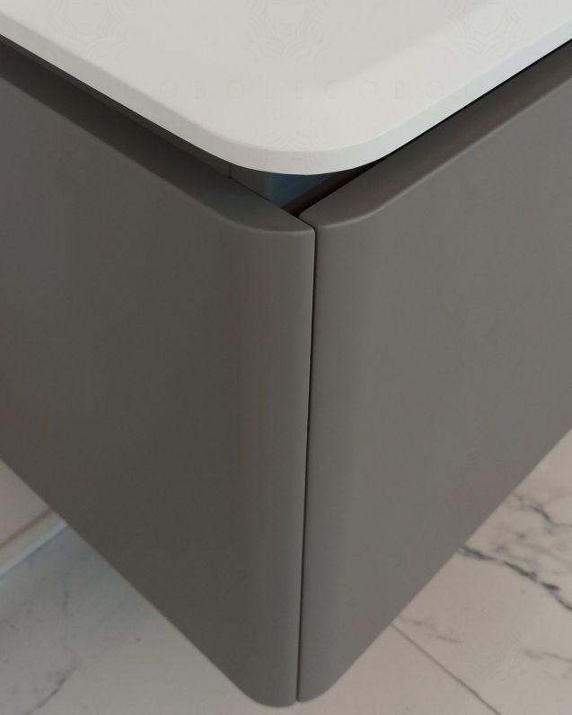 Mobile bagno sospeso 140 cm con cassetti e lavabo in resina -
