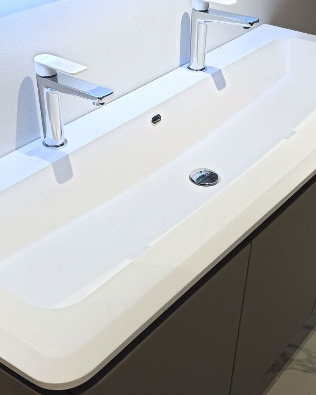 Mobile bagno sospeso 140 cm con cassetti e lavabo in resina -