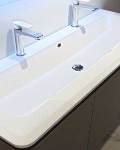 Mobile bagno sospeso 140 cm con cassetti e lavabo in resina -