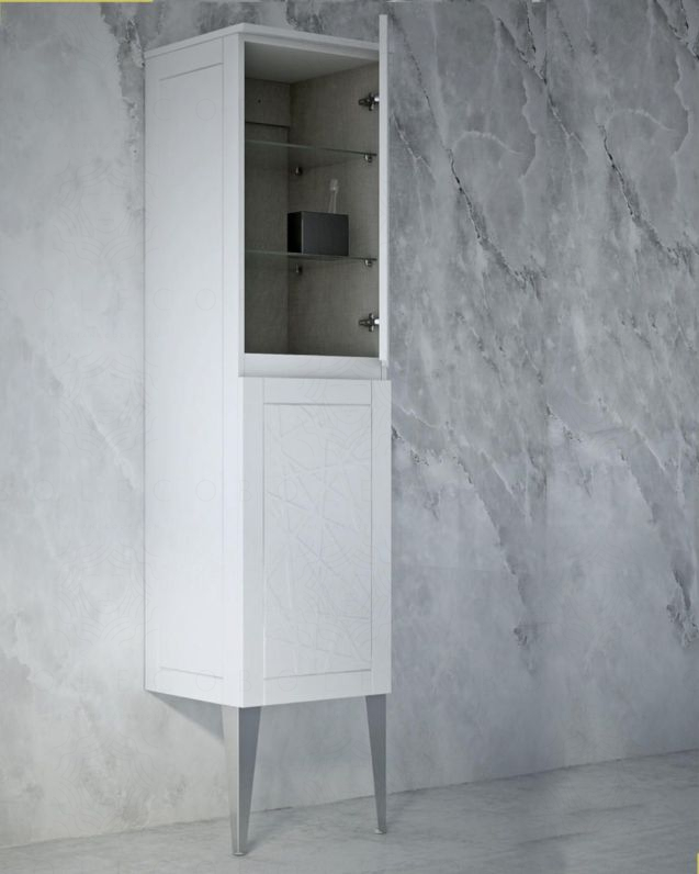 Colonna bagno Beverly cm 40x172 con 2 ante e piedini Colonna bagno Beverly cm 40x172 con 2 ante e piedini