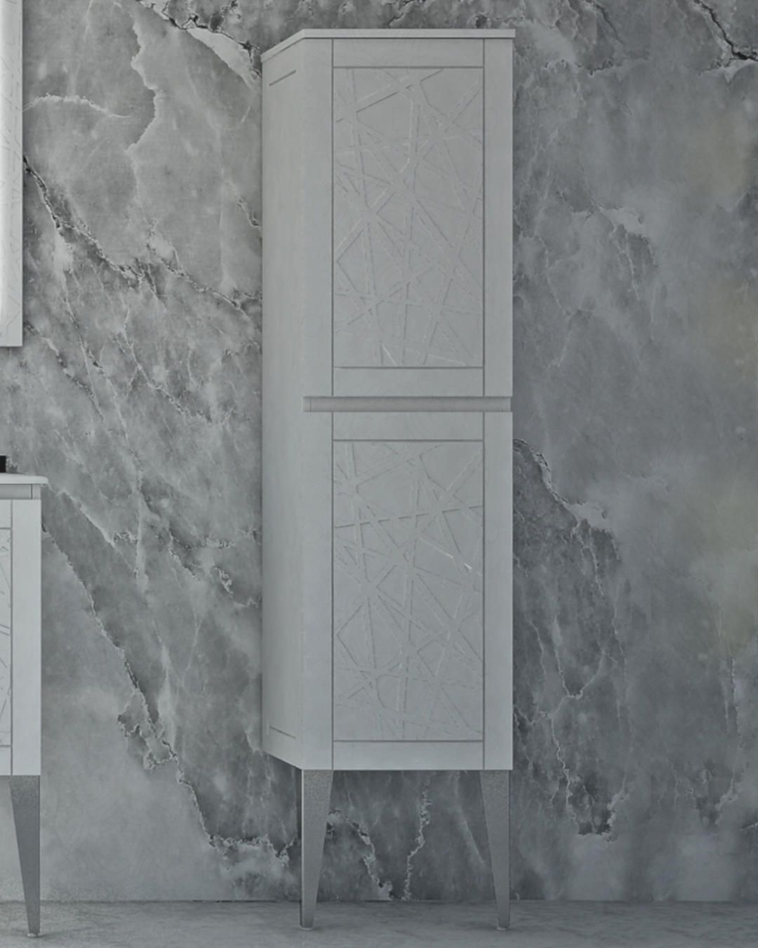 Colonna bagno Beverly cm 40x172 con 2 ante e piedini Colonna bagno Beverly cm 40x172 con 2 ante e piedini