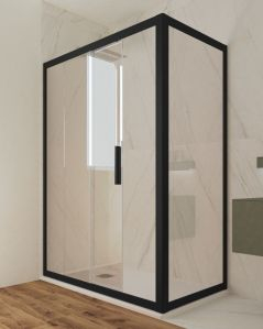 Box doccia angolare cm 90x140 con anta 1 anta scorrevole - nero