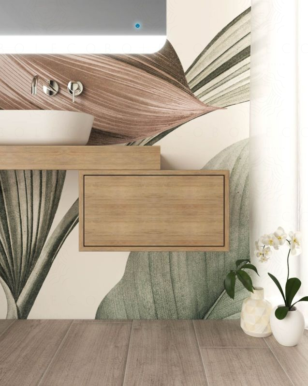 Cassettiera 50 cm rovere naturale con 1 cassetto per Mensolone