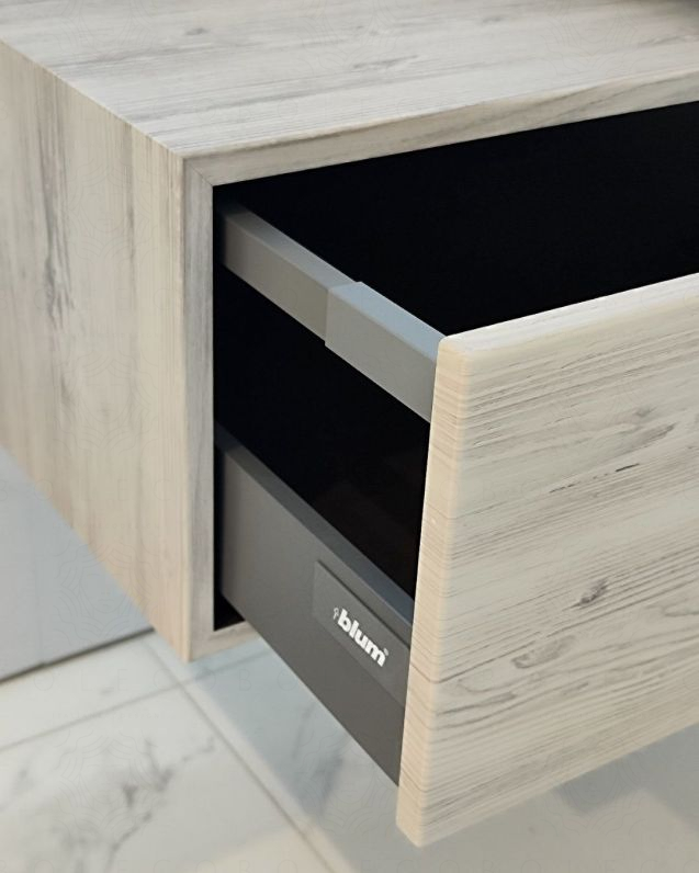 Cassettiera 50 cm rovere grigio con 1 cassetto per Mensolone Cassettiera 50 cm rovere grigio con 1 cassetto per Mensolone