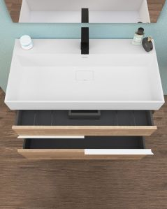 Mobile bagno sospeso Diadema cm 90 rovere segato e lavabo