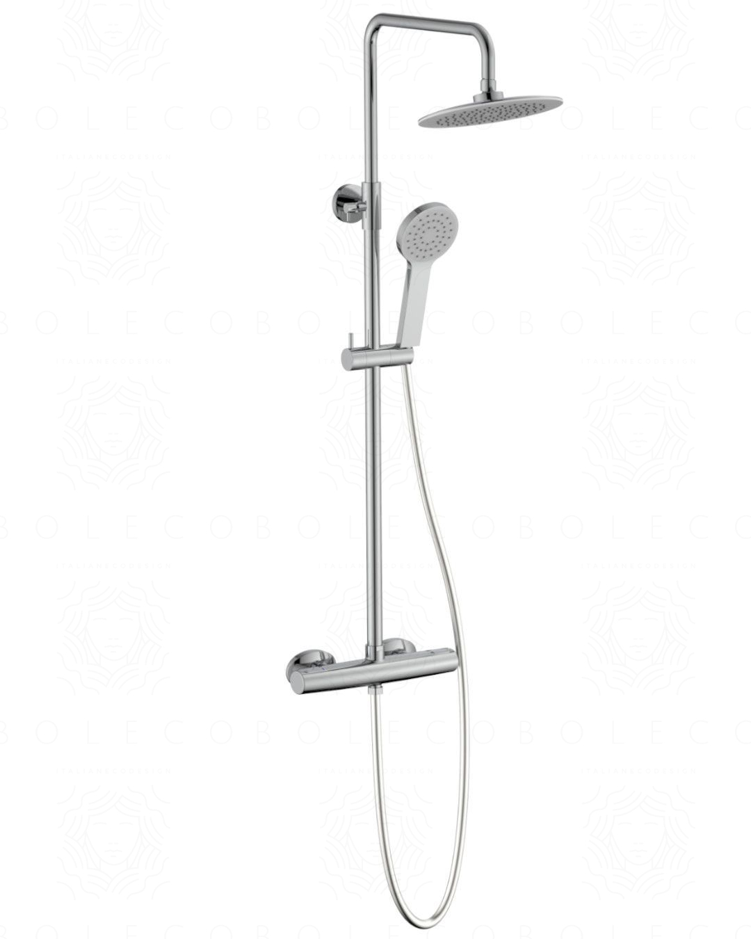 Colonna doccia Gaia termostatica, cromo, completa di soffione e Colonna doccia Gaia termostatica, cromo, completa di soffione e