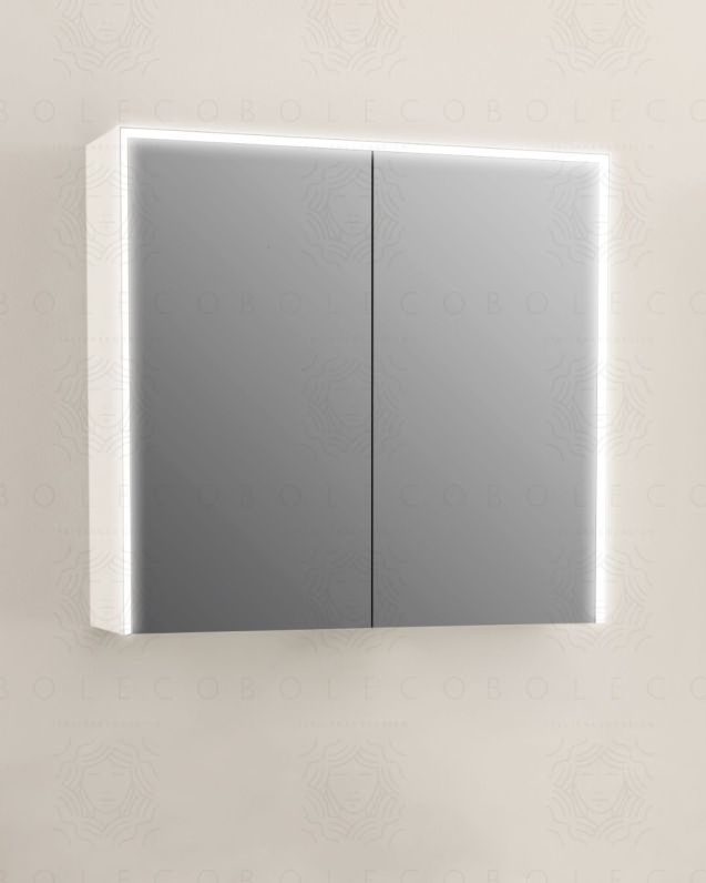 Specchio bagno contenitore led 80x70