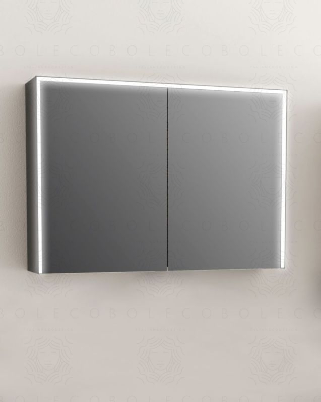 Specchio bagno contenitore led 100x70