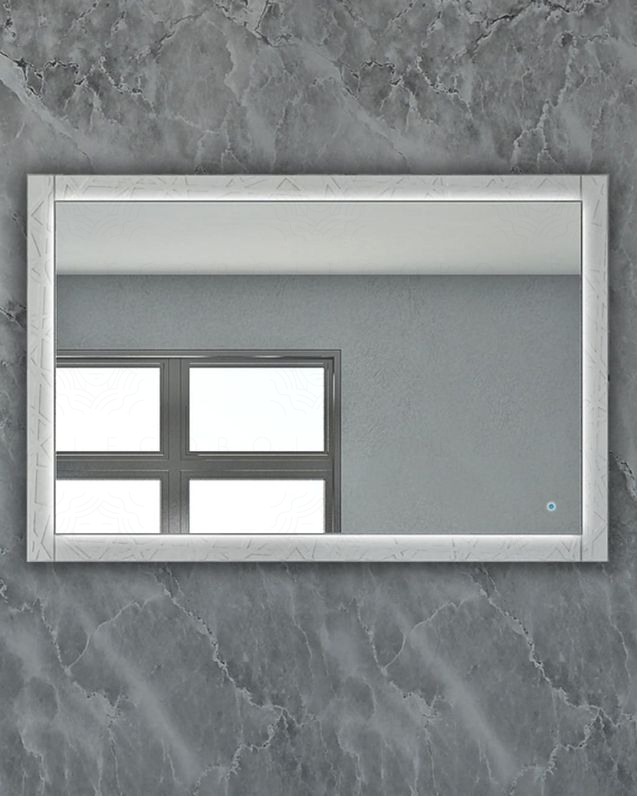 Specchio bagno led cm 120x80 con cornice e accensione touch - Specchio bagno led cm 120x80 con cornice e accensione touch -
