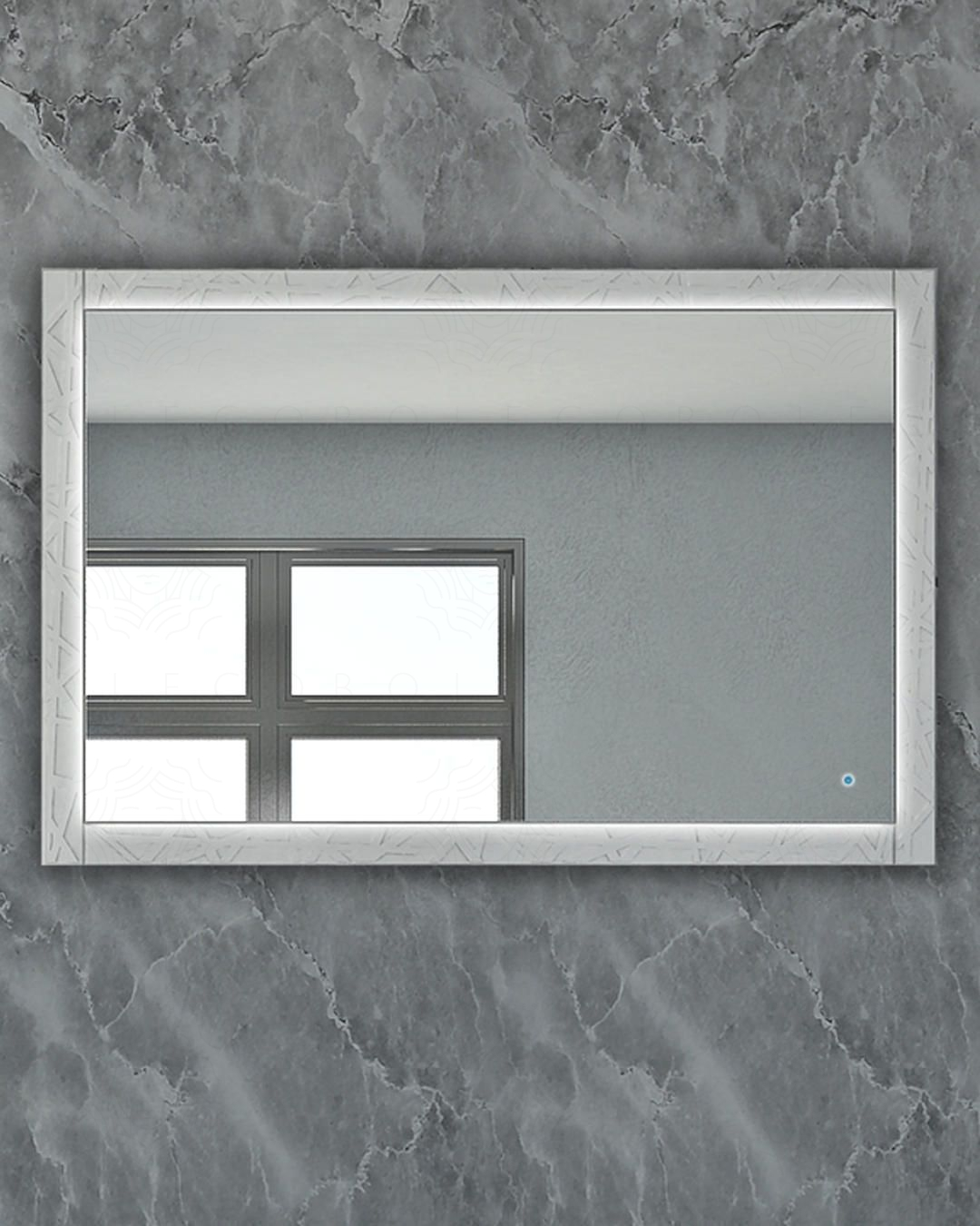 Specchio bagno led cm 120x80 con cornice e accensione touch - Specchio bagno led cm 120x80 con cornice e accensione touch -