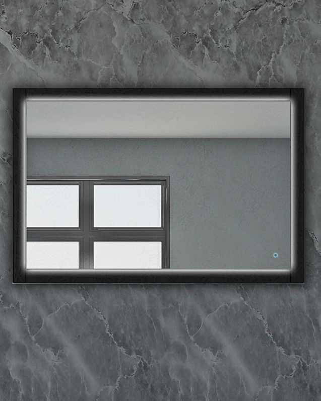Specchio bagno led cm 120x80 con cornice e accensione touch - Specchio bagno led cm 120x80 con cornice e accensione touch -