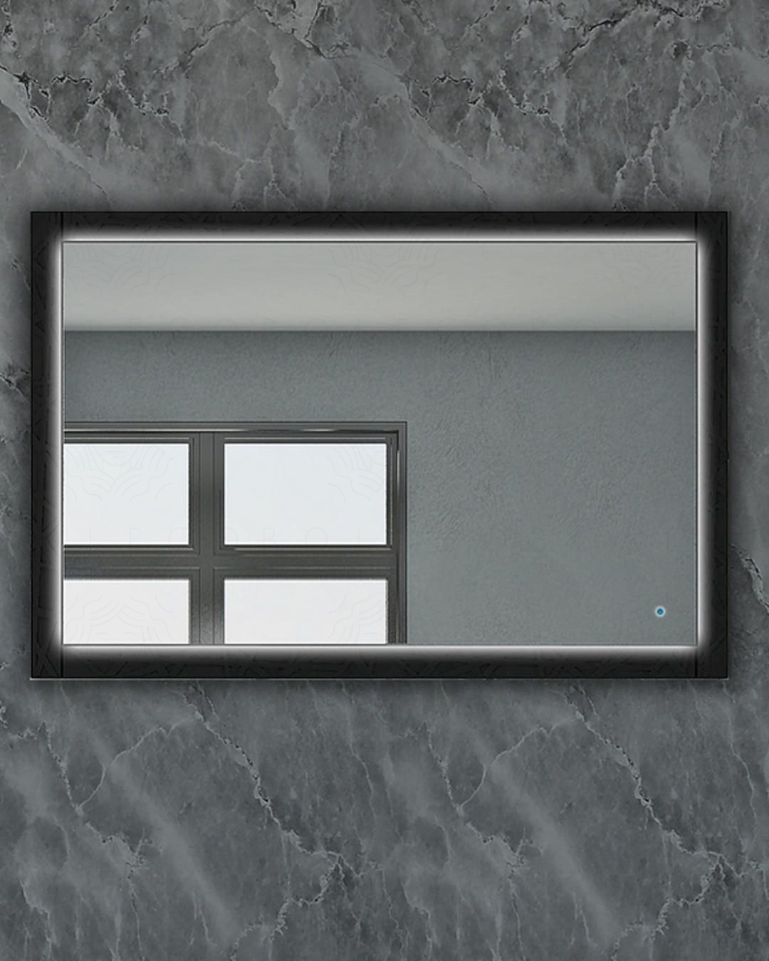 Specchio bagno led cm 120x80 con cornice e accensione touch - Specchio bagno led cm 120x80 con cornice e accensione touch -