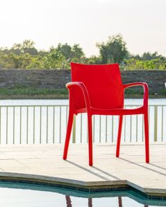 Poltrona da giardino Patrizia in polipropilene rosso