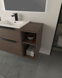 Cassettiera bagno sospesa Malta a giorno cm 30x62 rovere scuro