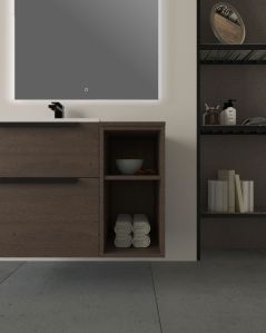Cassettiera bagno sospesa Malta a giorno cm 30x62 rovere scuro