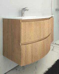 Mobile bagno sospeso 105 cm Greta rovere naturale con lavabo in