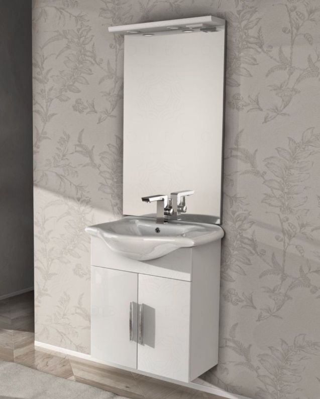 Mobile bagno sospeso 65 cm bianco lucido - Serena Mobile bagno sospeso 65 cm bianco lucido - Serena