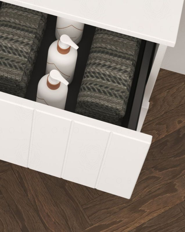 Mobile bagno sospeso River 74 cm bianco opaco e lavabo in Mobile bagno sospeso River 74 cm bianco opaco e lavabo in