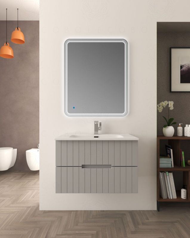 copy of Mobile bagno sospeso River 74 cm bianco opaco e lavabo
