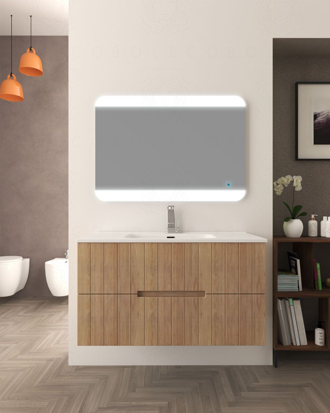 copy of Mobile bagno sospeso River 100 cm grigio medio e lavabo copy of Mobile bagno sospeso River 100 cm grigio medio e lavabo