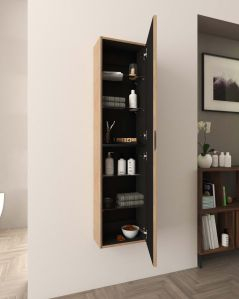 Colonna bagno sospesa River rovere naturale cm 35x140 con anta