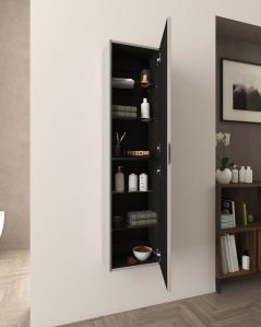 Colonna bagno sospesa River grigio medio cm 35x140 con anta