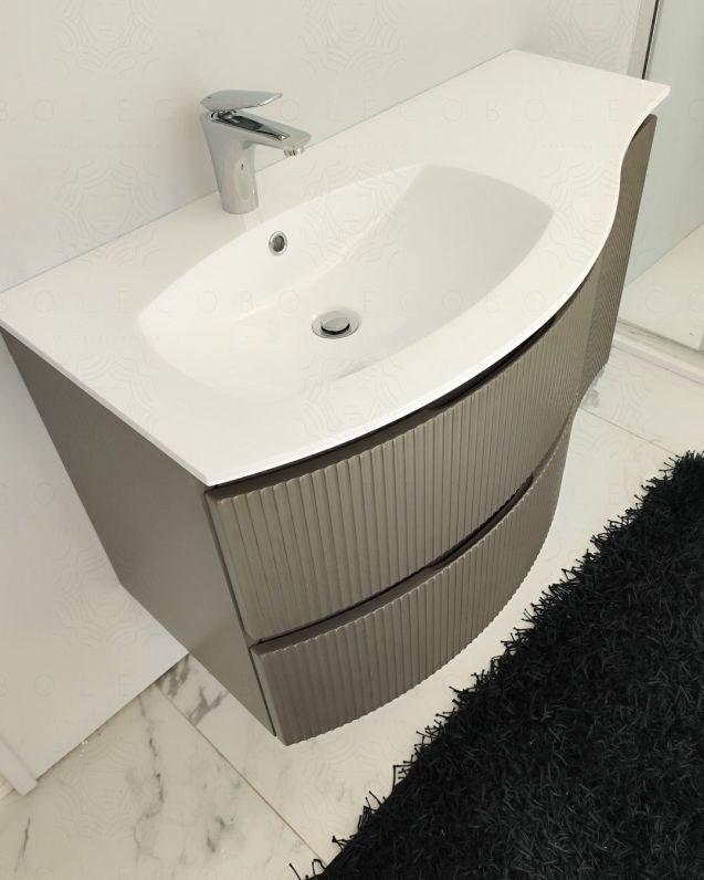 Mobile bagno sospeso 105 cm Greta grigio vulcano con lavabo in Mobile bagno sospeso 105 cm Greta grigio vulcano con lavabo in