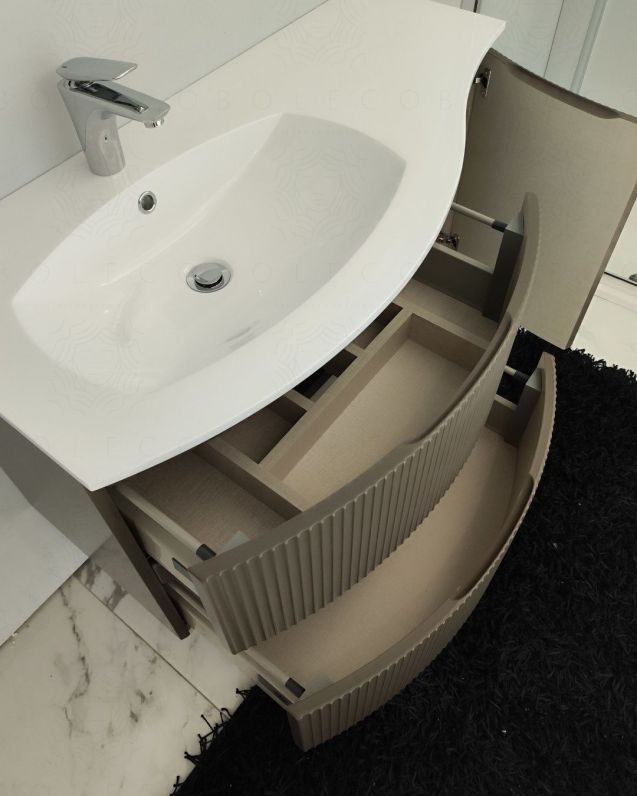 Mobile bagno sospeso 105 cm Greta grigio vulcano con lavabo in Mobile bagno sospeso 105 cm Greta grigio vulcano con lavabo in